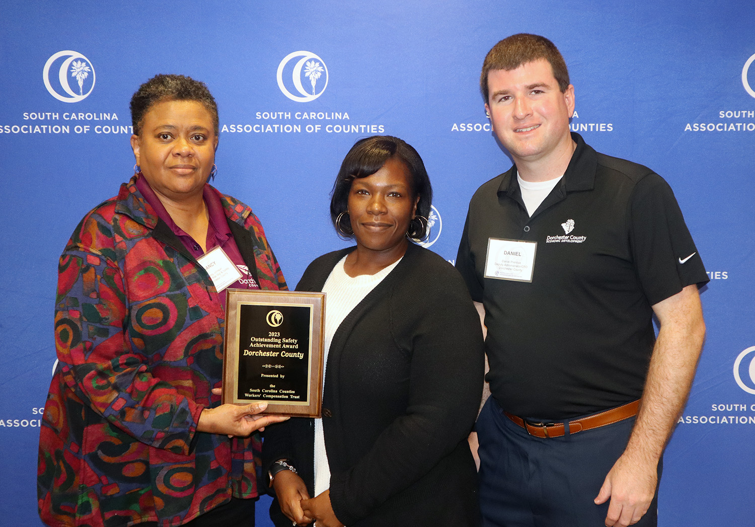 Representatives from Dorchester County accepted the award for Most Improved County during the 2024 SCAC Risk Management Awards ceremony.