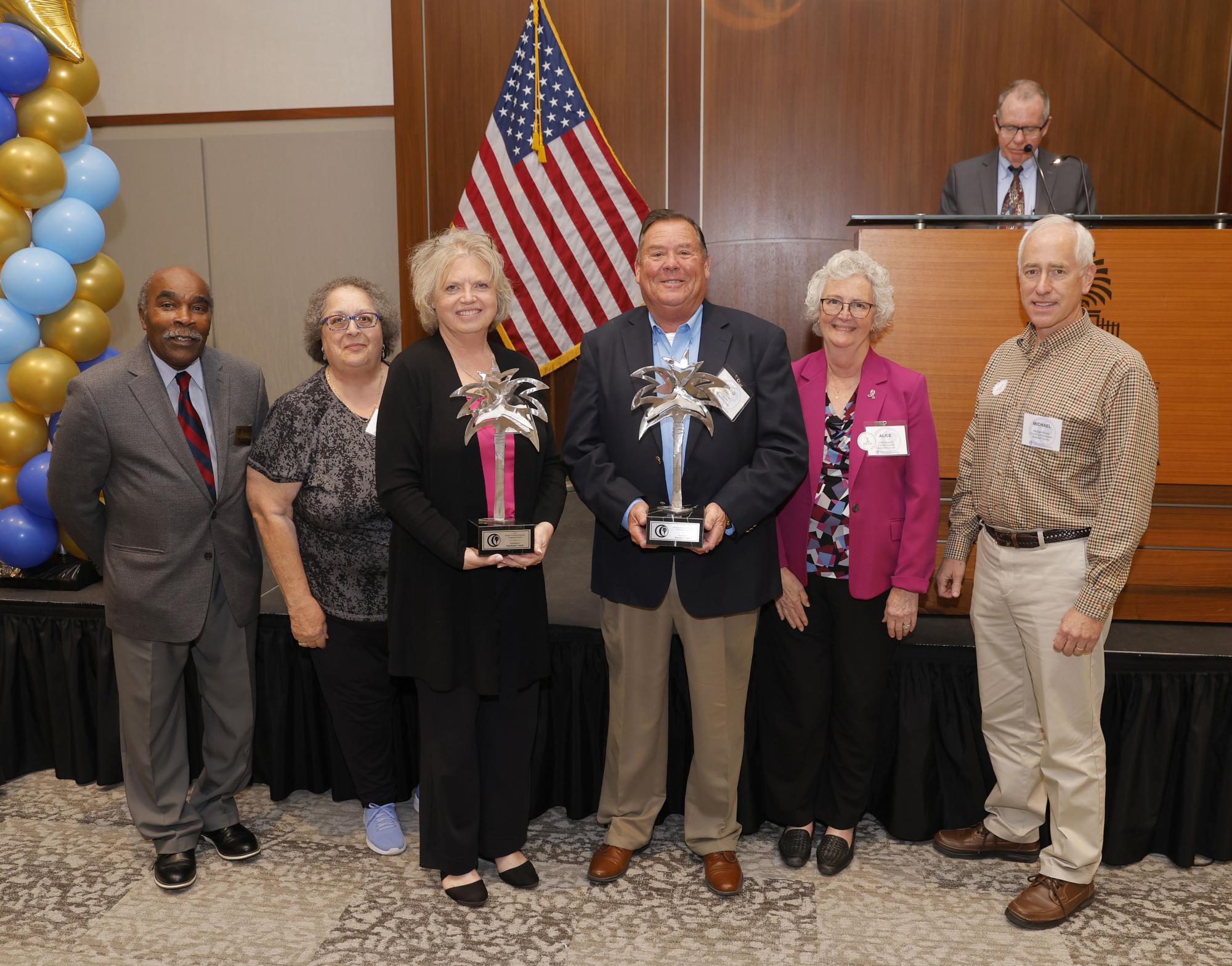 Coroners from Beaufort and Charleston counties accept the 2024 Barrett Lawrimore Memorial Regional Cooperation Award.