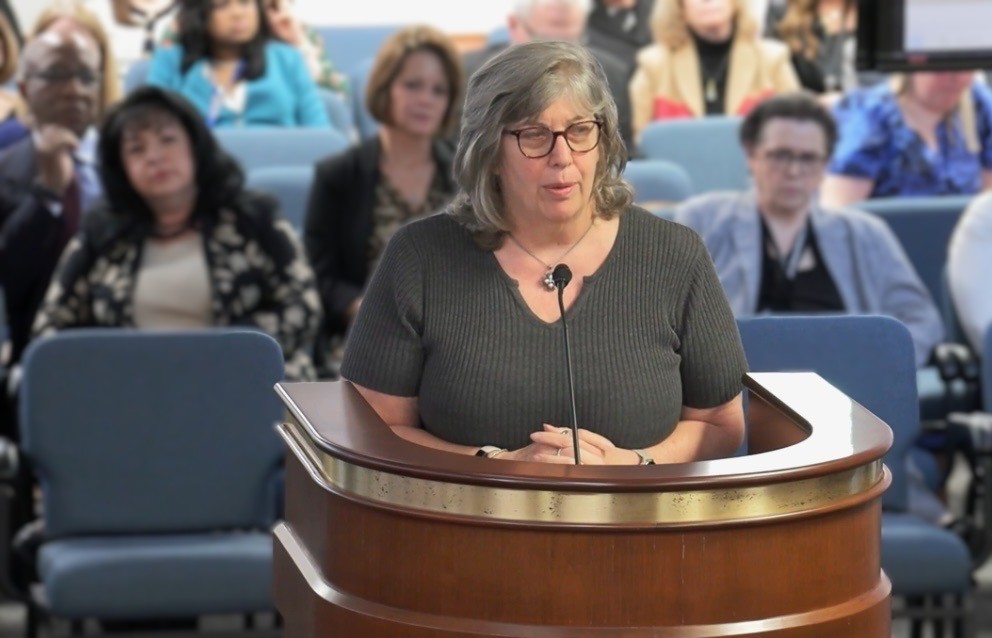 Dorchester County Register of Deeds Margaret Bailey testifies before a Senate Judiciary subcommittee. 