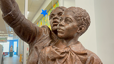 close up of Harriett Tubman Statue in Georgetown County Library